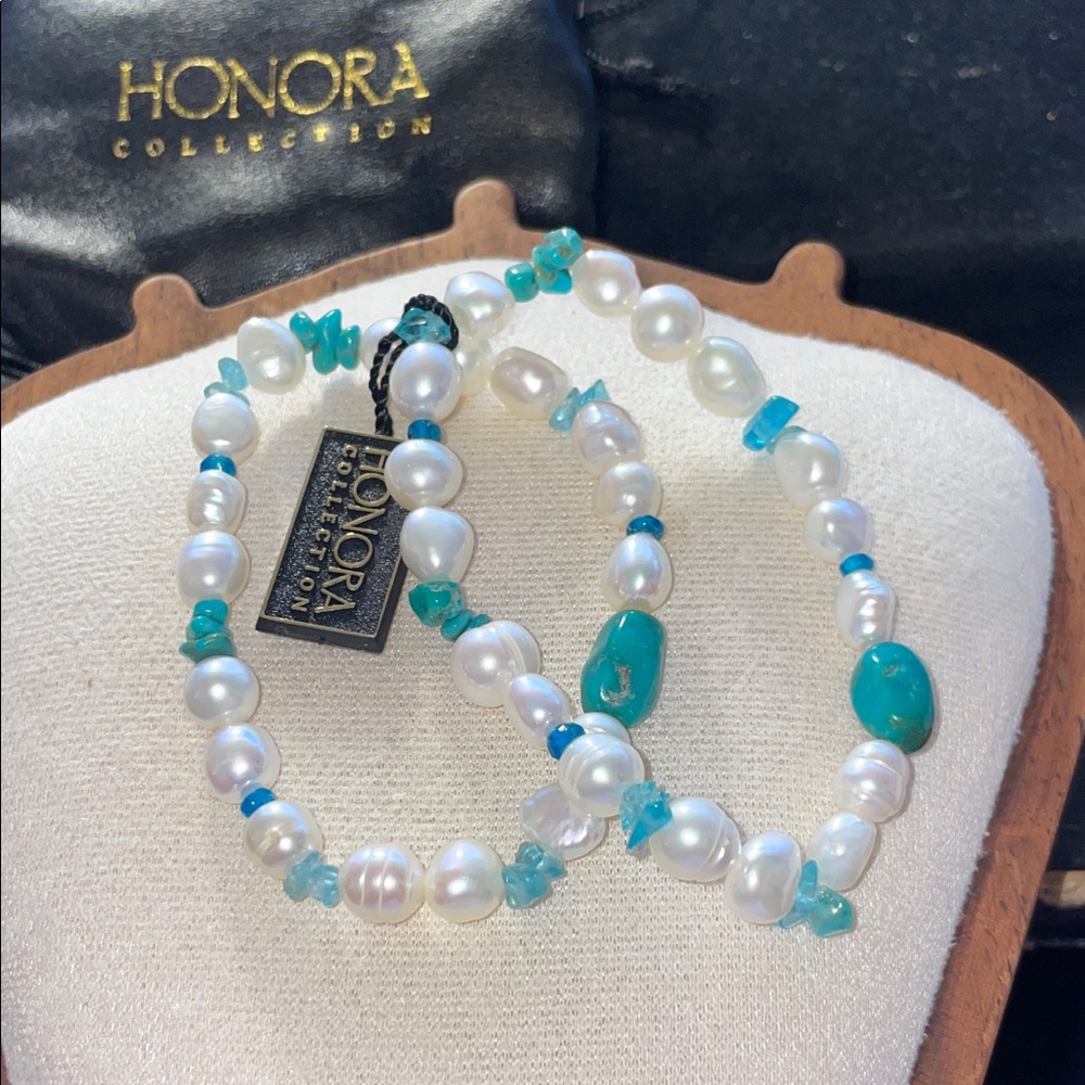 Honora Pearl and Turquoise  Bracelet Set NWT